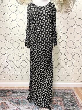 Ava Sky Hawaii Womens Maternity Long Sleeve Maxi Dress S Black Daisy Floral